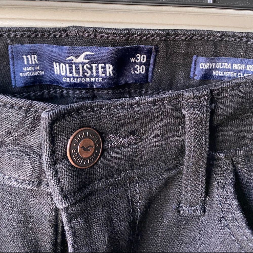 Hollister black distressed curvy ultra high rise jean